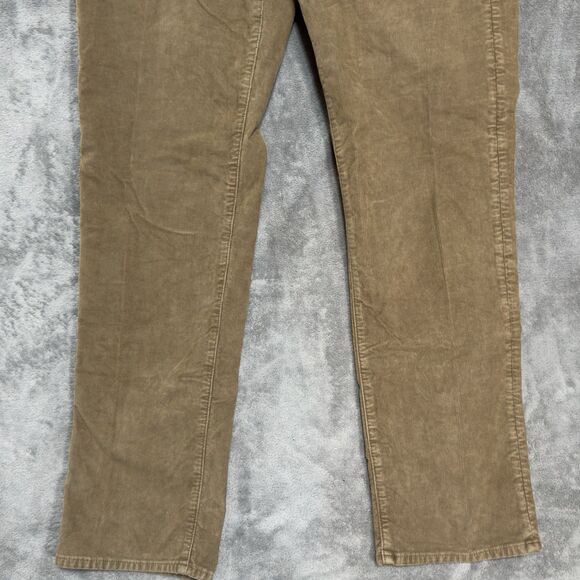 American Eagle Pants Mens 36X34 Brown Corduroy Straight Leg Khaki Tan Flex - Picture 3 of 11